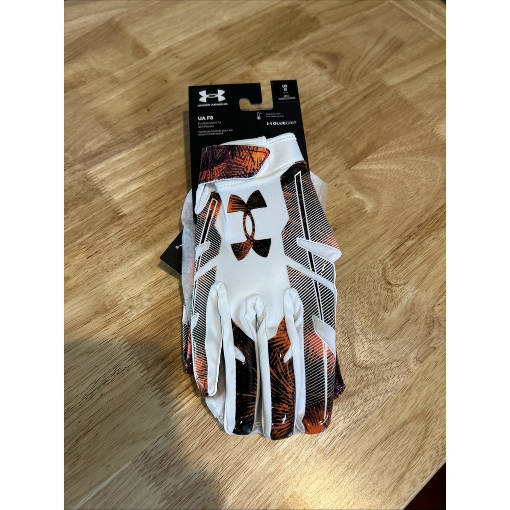 Under Armour F8 Football Gloves‎ Glue Grip 1370840-100 Eyeball Adult Large NEW